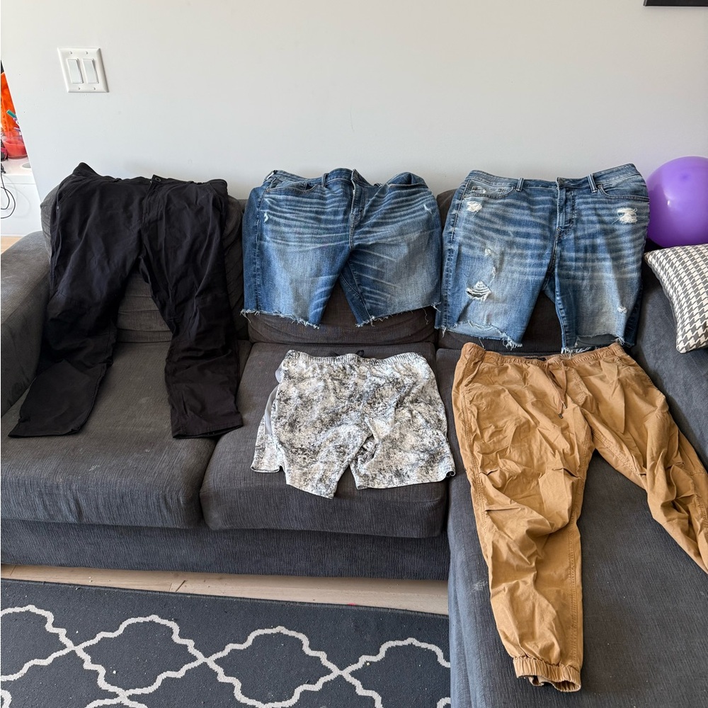 Mixed Men's Bottoms Bundle - Black, Blue Denim, Tan, White/Gray Shorts